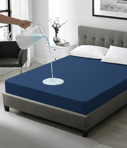 Blue Terry Waterproof Mattress Protector Cover King Size