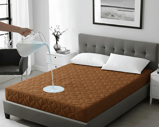 Mustard Quilted Waterproof Mattress Protector Cover - King Size