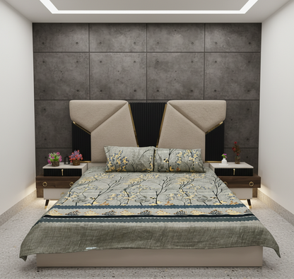 Sage Bloom – Green Bedsheet Set