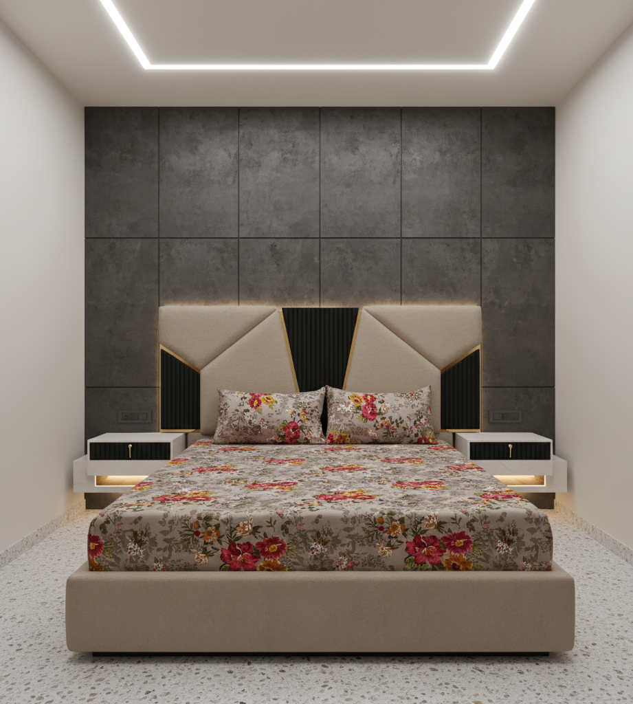 Harvest Bloom - Light Brown Fitted Bedsheet Set