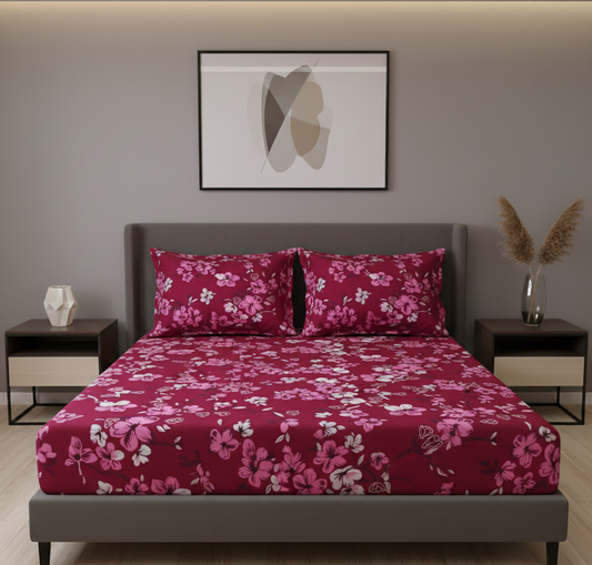 Fuchsia Rose - Pink Fitted Bedsheet Set