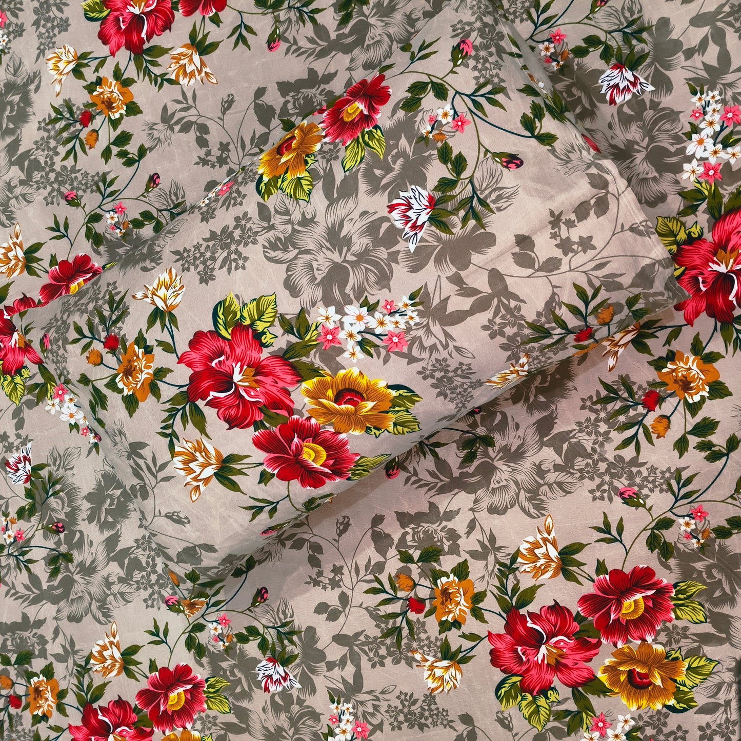 Harvest Bloom - Light Brown Fitted Bedsheet Set