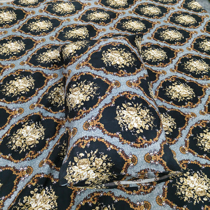 Royal Medallion – Black & Gold Bedsheet Set