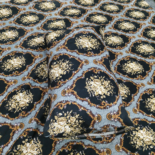 Royal Medallion – Black & Gold Bedsheet Set