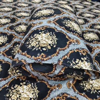 Royal Medallion – Black & Gold Bedsheet Set