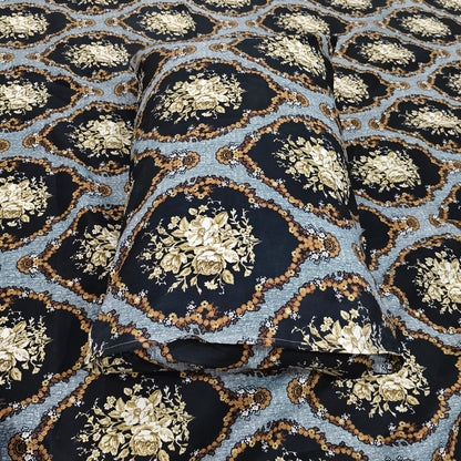 Royal Medallion – Black & Gold Bedsheet Set